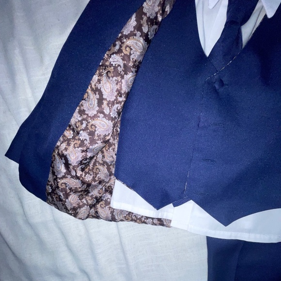 Kids Navy Blue Formal Suit Set - Picture 3 of 3